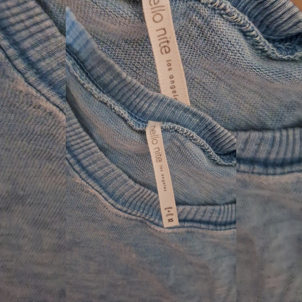 Hello Nite Elegant Sky Blue Women's Short Sleeve Top - Picture 3 of 3